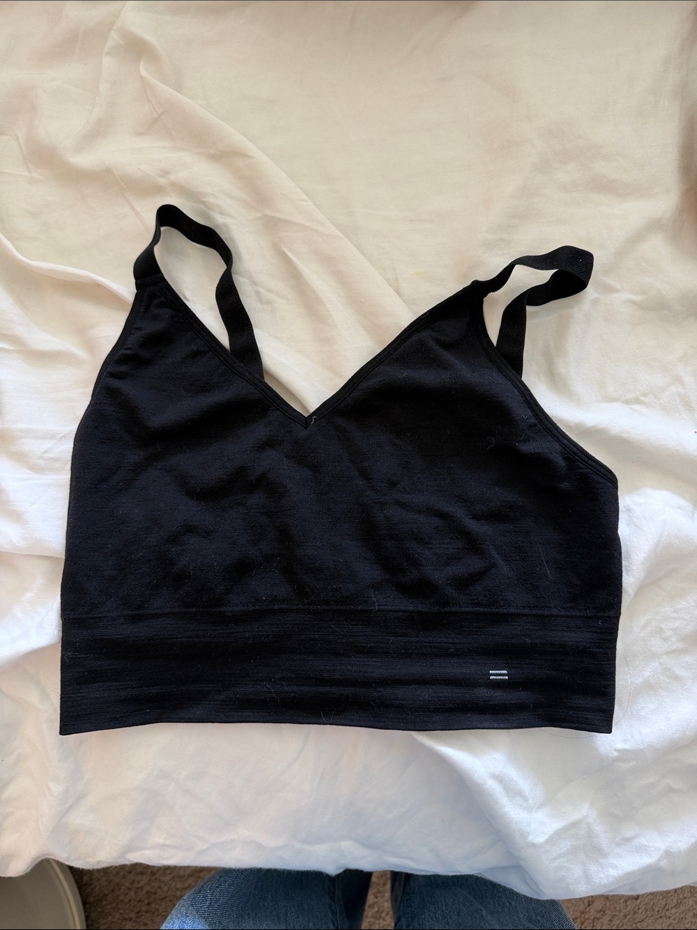 Branwyn essential busty merino wools Black V-Neck Comfort Bra small